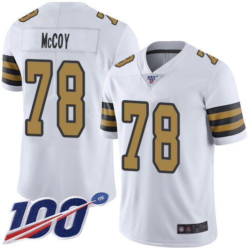 Men New Orleans Saints Limited White Erik McCoy Jersey NFL Football 78 100th Season Rush Vapor Untouchable Jersey